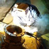 Ремонт магістрального трубопроводу у нічний час.