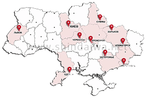 Карта распространения японского сварочного оборудования Shindaiwa по регионам Украины